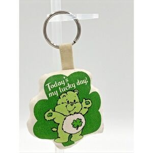 Vintage Care Bears Good Luck Bear Plush Stuffed Animal Soft Toy Keychain Green